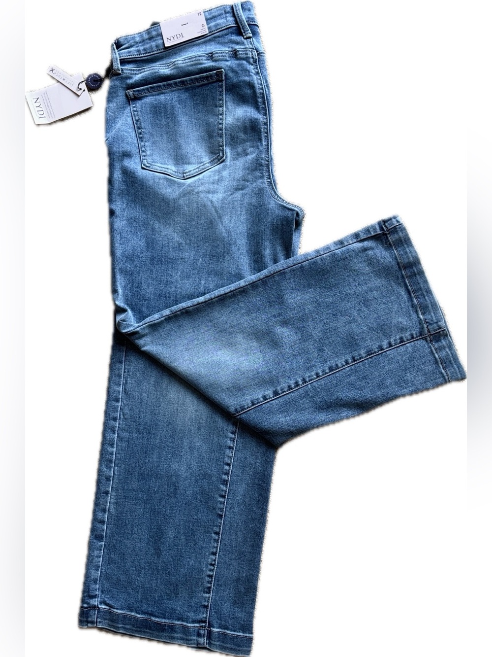 NYDJ Light Blue (Loire) Ankle Length Teresa Wide-Leg Jeans - NWT -size 12 - Picture 7 of 13